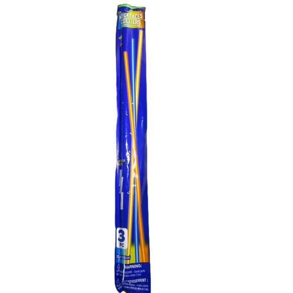 Play Glow Necklaces and Bracelets Orange Blue Yellow Red Green 8 Pieces 20/8 ins - Picture 3 of 4